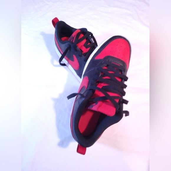 Nike Court Borough Low "2" Black University Red White 7Y Womens 8.5 - Picture 6 of 7